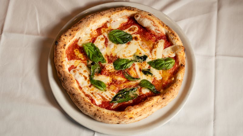 Margherita thin crust pizza