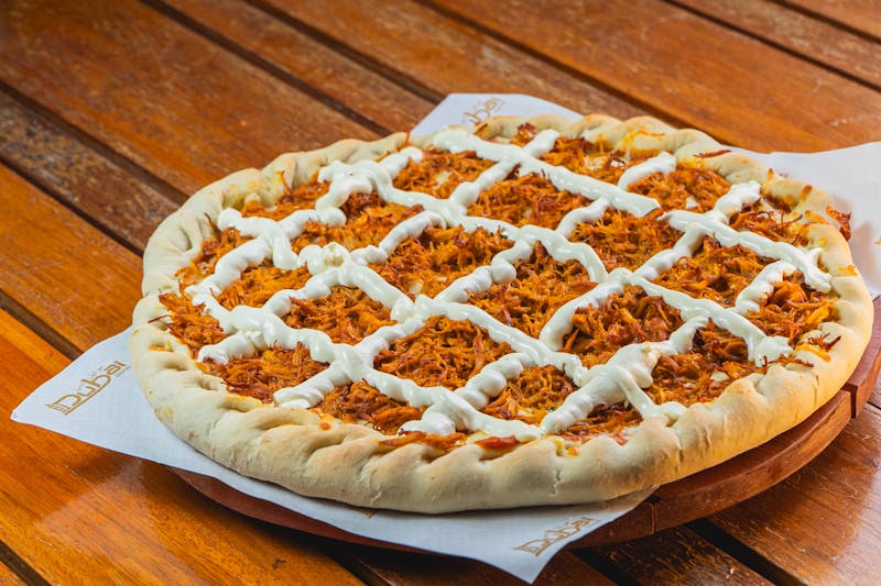 BBQ chicken thin crust pizza