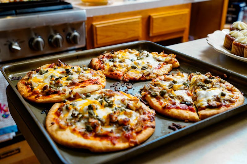 Four cheese thin crust pizza