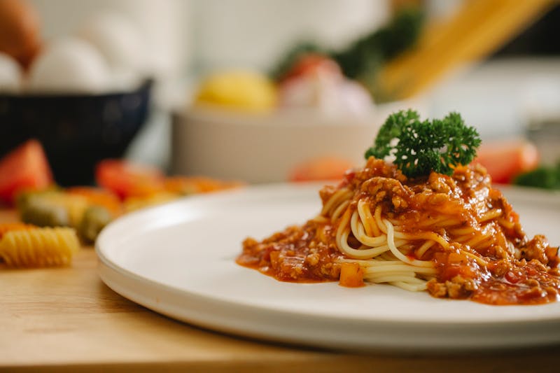 Classic spaghetti bolognese pasta
