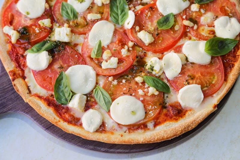 Garden vegetable deep dish pizza